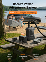 Pompe à air électrique sans fil pour paddle board 20 PSI, arrêt automatique, double étage, gonflage et dégonflage rapides, moniteur de pression des pneus pour SUP, kayak, bateau