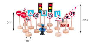 Jouets en bois, signes <span class=keywords><strong>de</strong></span> route, expédition rapide, panneaux <span class=keywords><strong>de</strong></span> circulation pour enfants - Product Image 4