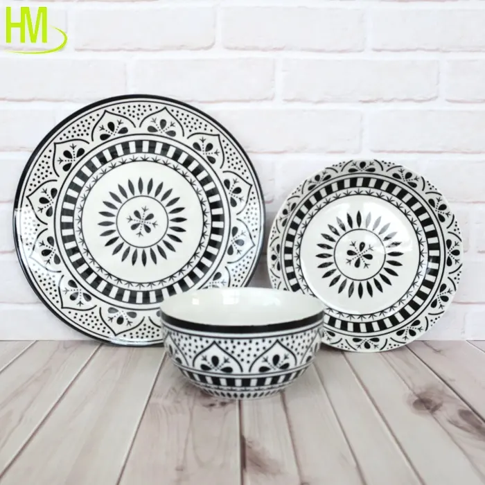 2023 Bán buôn giá rẻ OEM hiện đại sứ Platter Set bộ đồ ăn cho món quà với hộp màu đóng gói Flower Pad in ấn