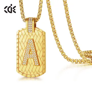 CDE P1071 mode bijoux en laiton alliage de cuivre Zircon collier en gros plaqué or lettre pendentif collier pour cadeau