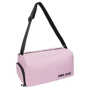 MKAS Oem impression personnalisée Sports Gym rose Sac polochon de nuit pour dames et hommes Sacs de voyage avec compartiment à chaussures