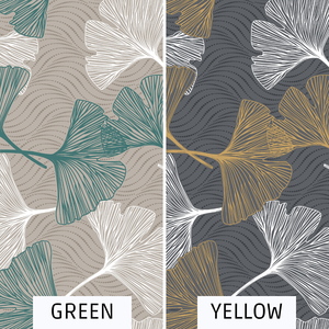 Ensemble de housse de couette 100% coton, motif Ginkgo, lit double français 200x200cm - Product Image 3