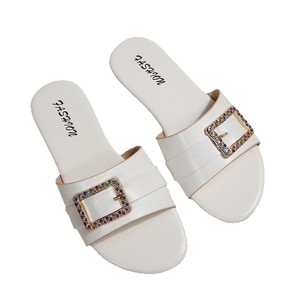 Sandalias planas para mujer, color negro, blanco, punta redonda, forro de piel sintética, suela adhesiva, talla 36 a 43 - Product Image 5