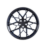 Rueda de Aleación Forjada Negra Personalizada para Autos, 5x114.3 5x112 5x130 5x120, Rin de Carreras de 17 18 19 20 Pulgadas, Diseño de Malla, para Autos de Pasajeros