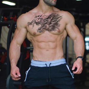 Tatuajes Temporales de Hombro y <span class=keywords><strong>Pecho</strong></span>, Coloridos, Realistas, Grandes, Removibles, Sexys y Modernos, Pegatinas de Tatuajes de Papel Resistentes al Agua para Hombres - Product Image 2