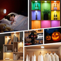 Lampe de nuit magnétique RGB rechargeable par USB, lumière LED blanche RGB avec télécommande, lampe à intensité variable, projecteur pour écran, armoire