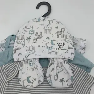 Wholesale 100% Cotton Baby Romper Bodysuit Set Soft Knitted Shorts Short Sleeves Quality Clothing For 0-3 Months Fall Season