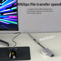 Câble de données USB 5.0 Thunderbolt 5 tressé 240W 80 Gbit/s Vitesse de transfert 16K Mâle-Mâle Chargeur pour téléphones portables Imprimantes USB4
