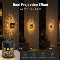 Lampe murale solaire en métal pour extérieur, projection d'ombres florales, lampe décorative de jardin LED
