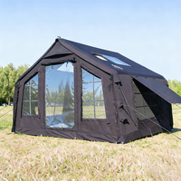 Tente gonflable quatre saisons imperméable de 8 + 8,8 mètres carrés, ouverture automatique rapide, camouflage, camping en plein air