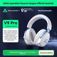 Casque de jeu V9 Pro, circum-auriculaire, quatre modes, avec annulation active du bruit (ANC) pour les jeux sur PC, microphone sans fil
