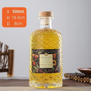 Botella de Vidrio Nórdica Vintage de 500ml, Ecológica, Super Flint, para Vodka, Ron, Alcohol, Ginebra y Whisky, con Corcho, Venta al Por Mayor - Product Image 4