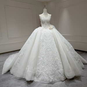 Abito da sposa di lusso Jancember XX48 in pizzo, abito da ballo con spalle scoperte e applicazioni, per <span class=keywords><strong>matrimonio</strong></span> e festa - Product Image 2