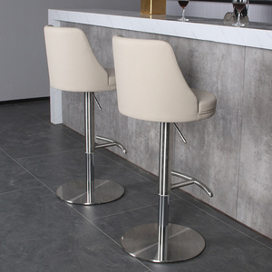 <span class=keywords><strong>Taburete</strong></span> de Bar Giratorio Ajustable con Asiento Acolchado de Cuero Sintético, Base de Metal Multicolor para <span class=keywords><strong>Cocina</strong></span>/Bar - Product Image 3
