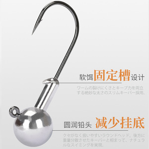 3 hameçons à tête renforcée 3.5 5 7 10 14 21g pour la pêche au black-bass - Product Image 5
