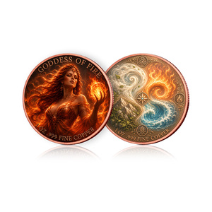 Pièce de monnaie Baddie Mythique des Quatre Éléments pour Femmes, 1 oz, en Cuivre Fin 999, avec Impression Colorée - Product Image 4
