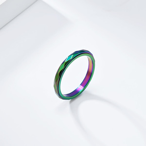 Geometric Diamond Design Rotating Titanium Steel <b>Ring</b> For Women Pinky Jewelry Gift Fashion <b>Rings</b> - Product Image 3