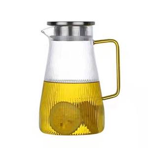 Carafe à eau à motif de lignes verticales bon marché, bouilloire pour usage domestique, <span class=keywords><strong>pichet</strong></span> à eau <span class=keywords><strong>en</strong></span> <span class=keywords><strong>verre</strong></span> pour thé glacé aux fruits <span class=keywords><strong>avec</strong></span> <span class=keywords><strong>bouchon</strong></span> et ensemble de 4 tasses - Product Image 6