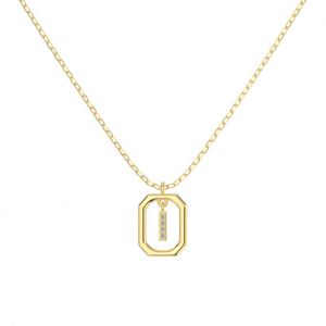 Dylam 5A Cubic Zirconia Alphabet Pendant <b>Necklaces</b> Charms Women <b>Initial</b> -I- Letter Link Chain <b>Necklace</b> 2 Colors 45cm New Design - Product Image 4