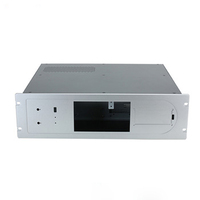 Özel 3U CNC Ekstrüzyon Anodize Alüminyum Levha Metal Kasa PC Endüstriyel Raf Montajlı Güç Amplifikatörü Kutusu Boş OEM