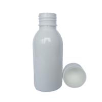 Bouteille en PET blanche de 100 ml avec bouchon sécurité enfant |   Contenant pour sirop et médicaments |   Emballage pharmaceutique de haute qualité |   Directement de l'usine