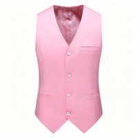 Gilet de Costume Classique Uni Col V pour Homme – Gilet Habillé Ajustable au Dos, Infroissable, Idéal pour les Affaires