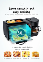 Station de cuisine 3-en-1 multifonctionnelle : four à micro-ondes électrique, cafetière et appareil de cuisson