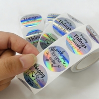 Etiquetas Autoadhesivas de Lámina Plateada Holográfica, Pegatinas Anti-Falsificación para Protección de Marca