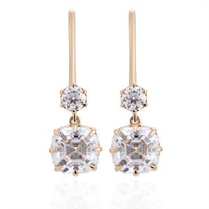Designer 11ct Moissanite <b>Earrings</b> in 18K 14K 10K Yellow <b>Gold</b> DEF VVS1 for Women Engagement Gift <b>Dangle</b> Earings Jewelry - Product Image 1