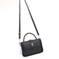 Sac fourre-tout vintage 2-en-1 avec poignée tissée, en cuir PU bicolore, pour femme, style moderne, sac à main femme