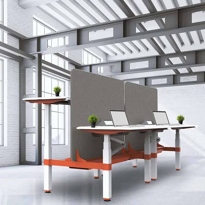ZGO Mesa de escritório de alta qualidade costas com costas altura ajustável mesa elétrica de 4 pernas quadro de mesa de computador fábrica atacado