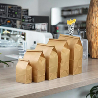 Sac à emporter en papier kraft brun avec logo personnalisé sac en papier SOS biodégradable écologique pour le déjeuner poignée pain sushi gelée