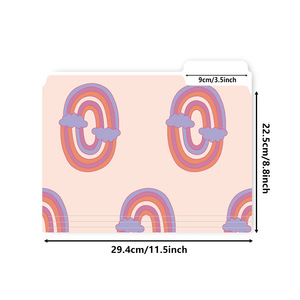 8.8x11.5 inch 1/3 Tab Màu tập tin thư mục thư Kích thước manilla thư mục hoa trang trí màu tập tin thư mục cho các tài liệu - Product Image 1