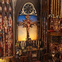 Hamaileon C541Covenant Church DIY Puzzle 3D en bois Miniature Kit de maison de poupée Book Nook Dia Gon Alley Book Nook pour église