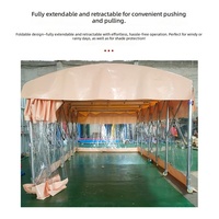 Petite tente de jardin préfabriquée, imperméable et mobile avec éclairage, structure en acier rétractable pour événements en plein air