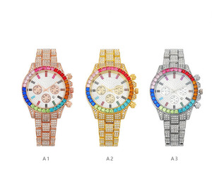 <span class=keywords><strong>Orologio</strong></span> da Polso al Quarzo da <span class=keywords><strong>Uomo</strong></span> Hip Hop Iced Out con Diamanti Colorati, di Alta Qualità, all'Ingrosso - Product Image 6