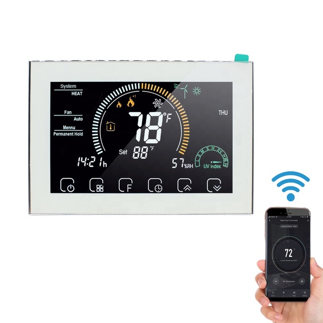 24V Touch button smart thermostat wifi temperature controller for home HVAC system