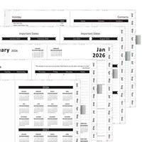 Agenda A5 en cuir pleine impression avec couverture rigide, carnet de notes professionnel annuel, hebdomadaire et mensuel, avec attache pour stylo, livraison rapide