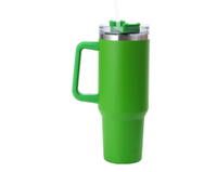 Mug isotherme en acier inoxydable de grande capacité 40 oz avec poignée, logo personnalisé, tasse de voiture, gobelet métallique avec paille pour boissons glacées