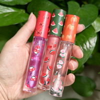 Gloss à lèvres liquide minéral scintillant aux fruits, 6 couleurs, transparent, hydratant, avec breloques fruitées 3D mignonnes, effet repulpant