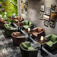 Mobilier moderne pour bar/restaurant, café-restaurant style industriel, dessus de table en marbre noir, cabine de canapé pour restaurant