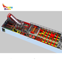 Centre de divertissement familial à fort potentiel de profit : Projet de parc de trampolines et parcours ninja avec fosse à mousse, conception personnalisée pour attraction de centre commercial