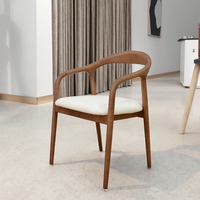 Chaise de salle à manger moderne en bois massif avec dossier simple de style fauteuil, idéale pour appartement, hôtel, école, bureau, immeuble, salon