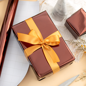 Coffee Brown Wrapping <b>Paper</b> <b>Roll</b> - 17 In X 32.8 Ft(46.5 sq.ft.) Chocolate Brown Gift <b>Wrap</b> with Cutting Lines - Product Image 1