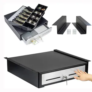 JH-Mech cassetto porta cassa anteriore con supporto di montaggio in metallo 16 pollici nero sotto la scrivania cassetto portaoggetti