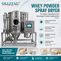 Máquina de Secado por Aspersión de Ingredientes Lácteos Ollital con Atomizador Centrífugo para Procesamiento Piloto de Suero en Polvo