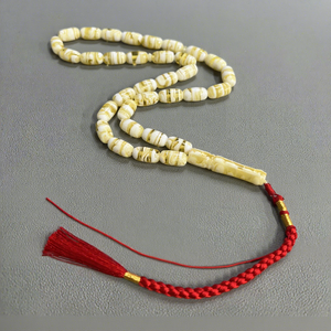 <span class=keywords><strong>Tesbih</strong></span> Turco 33 Perle in Acrilico Effetto Marmo Ambra con Croce, Rosario Musulmano, Bracciali e Braccialetti Islamici alla Moda, Regalo - Product Image 5