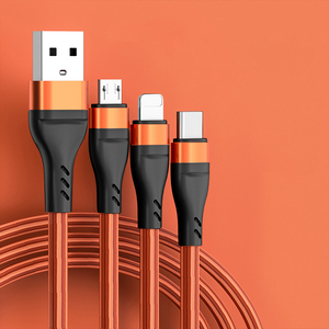 Câble universel 3-en-1 à charge rapide USB-C/Micro USB en nylon tressé 6A Charge rapide Conducteur en cuivre pur <span class=keywords><strong>pour</strong></span> <span class=keywords><strong>montre</strong></span> intelligente Android - Product Image 1