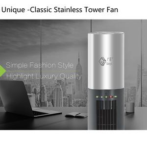 Ventilador de Dormitorio Silencioso de Lujo, Ventilador de Torre de Acero Inoxidable con Botón Táctil, Temporizador, 4 Velocidades y Viento de Estilo Natural - Product Image 5