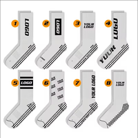 Chaussettes de football antidérapantes L&J avec logo personnalisé, couleur personnalisée, grip en silicone antidérapant, chaussettes de sport pour hommes, jeunes, entraînement athlétique